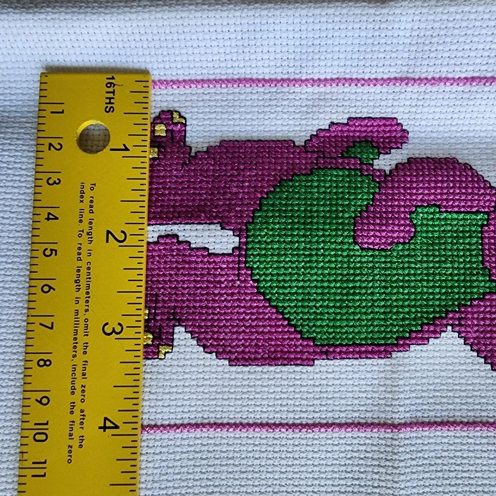Barney The Purple Dinosaur Art Cross Stitch Finished Piece Patch Picture Art - Picture 5 of 9